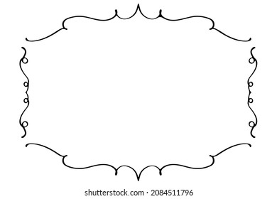 Hand drawn frame. Square decoration in doodle. Vintage frame. Handwritten style