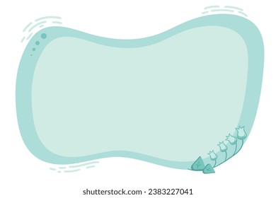 Hand drawn frame for text with lily of the valley flower. Simple doodle template with copy space. Vector illustration