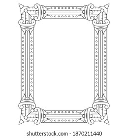 Hand drawn of frame in zentangle style