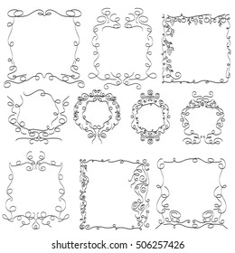 Vintage Swirl Frame Set Abstract Black Stock Vector (Royalty Free ...