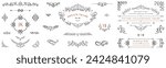 Hand drawn frames and banners. Classic calligraphy swirls, swashes, floral motifs. Good for greeting cards, wedding invitations, restaurant menu, royal certificates and graphic design.