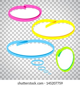 Hand Drawn Frames and Bubbles Set, Vector Illustration EPS10, Contains Transparent Objects