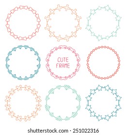 Hand drawn frames of fashion pattern with hipster elements for your design. Trendy doodle style. Beautiful illustration.