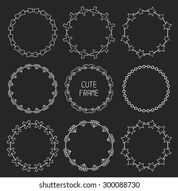 Hand drawn frames of fashion pattern with hipster elements for your design. Trendy doodle style. Beautiful illustration.