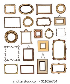 Hand drawn frames made in vector