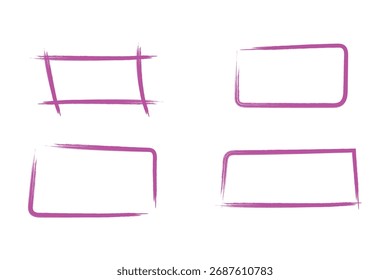 Marcos dibujados a mano en púrpura perfectos para añadir un toque de creatividad a tus diseños. ILUSTRACIÓN VECTORIAL EPS