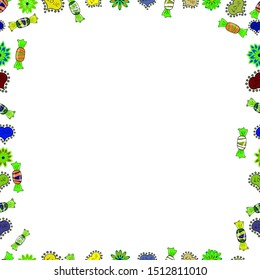 Hand drawn frames. Seamless. Blank black, white and green square cadre rectangle label elegant sketches painted by hands scribble border. Vintage doodle sketch picture frame doodle labels. Vector.