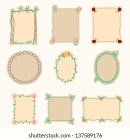 Hand Drawn Frames. Set 4. Vector Illustration