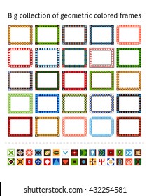 Hand drawn frames set. Cartoon colorful vector frame set