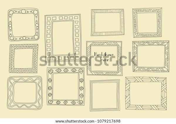 Hand drawn frames set. Cartoon greek style.\
Vector dividers, graphic High quality design elements set. Cute\
vintage borders. Antique ornamental and cute photo frames for\
decoration and design\
