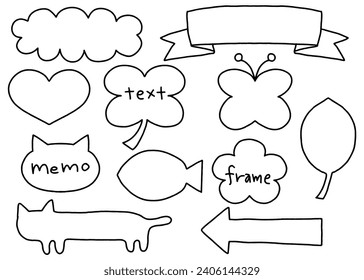 Conjunto de marcos dibujados a mano Perforación de marcos