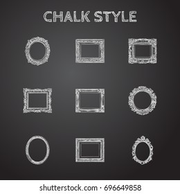 Hand Drawn Frames Sketches Set. Collection Of Gallery, Painting, Wallpaper And Other Sketch Elements.