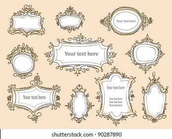 Hand drawn frames Vector