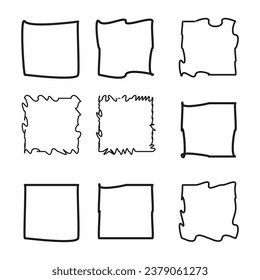 Hand drawn frames. Vector illustration. EPS 10.