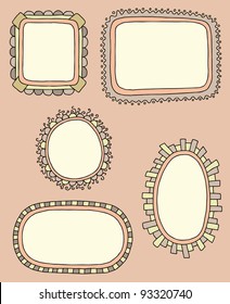 Hand drawn frames, vector illustration