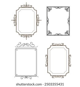 Handgezeichnete Rahmen. Vintage Doodle Skizze Bilderrahmen. Leere schwarze quadratische Kader Skizzen von Händen Vektor-Set gemalt