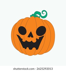 Hand drawn freaky pumpkin character isolated on white background. Ideal for Halloween designs, t-shirts, posters, digital artwork, and spooky projects. Unique lowbrow art illustration concept.