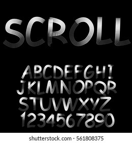 Hand drawn free style scroll font. Brush Painted Letters. Handwritten Script Alphabet. 