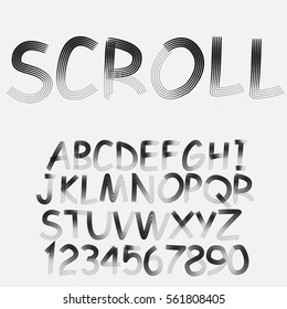 Hand drawn free style scroll font. Brush Painted Letters. Handwritten Script Alphabet. 