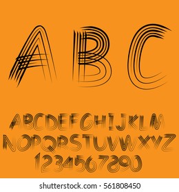 Hand drawn free style scroll font. Brush Painted Letters. Handwritten Script Alphabet. 
