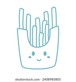 hand drawn french fries coloring book illustration
