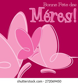Hand Drawn French Happy Mother's Day card in vector format.
