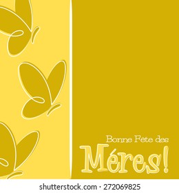 Hand Drawn French Happy Mother's Day card in vector format.