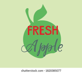 Texto de Apple fresco de mano, Letras de pincel, ilustración vectorial