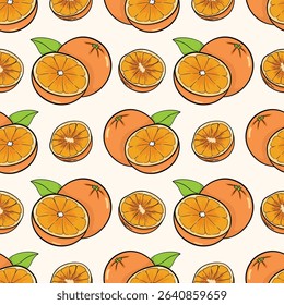 Hand drawn with fresh fruit seamless pattern, tropical fruits vector illustration design.