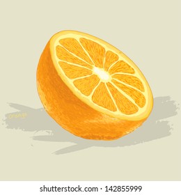 Hand drawn fresh orange