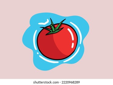 Hand drawn fresh red tomatoes. Vegetables. Vector cartooon illustration