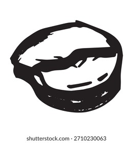 Grão de café torrado fresco desenhado à mão Arabica robusta semente doodle Elemento único para impressão, web, design, decoração