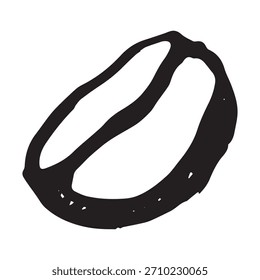 Grão de café torrado fresco desenhado à mão Arabica robusta semente doodle Elemento único para impressão, web, design, decoração