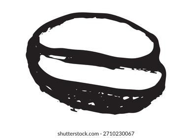 Grão de café torrado fresco desenhado à mão Arabica robusta semente doodle Elemento único para impressão, web, design, decoração