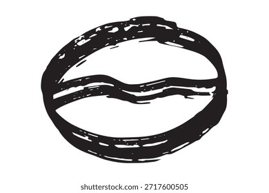 Dibujado a mano grano de café tostado fresco Arabica robusta semilla doodle Un solo elemento para impresión, Web, diseño, decoración