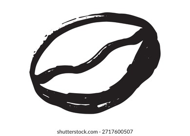 Dibujado a mano grano de café tostado fresco Arabica robusta semilla doodle Un solo elemento para impresión, Web, diseño, decoración