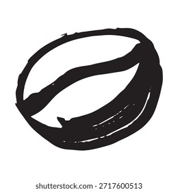 Dibujado a mano grano de café tostado fresco Arabica robusta semilla doodle Un solo elemento para impresión, Web, diseño, decoración