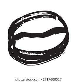 Dibujado a mano grano de café tostado fresco Arabica robusta semilla doodle Un solo elemento para impresión, Web, diseño, decoración