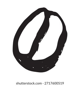 Dibujado a mano grano de café tostado fresco Arabica robusta semilla doodle Un solo elemento para impresión, Web, diseño, decoración