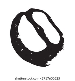 Handgezeichnete frisch geröstete Kaffeebohne Arabica robusta Samen doodle Einzelelement für Druck, Web, Design, Dekor