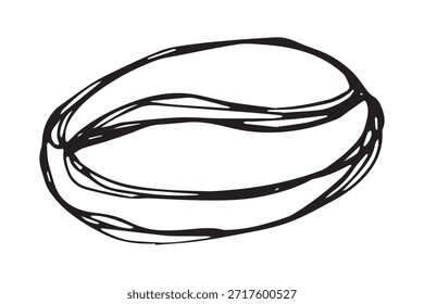 Dibujado a mano grano de café tostado fresco Arabica robusta semilla doodle Un solo elemento para impresión, Web, diseño, decoración