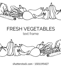 hand drawn fresh vegetables set