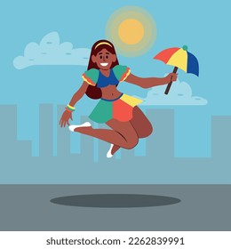 Hand drawn frevo illustration Vector illustration