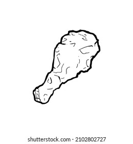 hand drawn fried chicken doodle vector