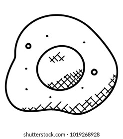 
Hand drawn Fried egg doodle icon

