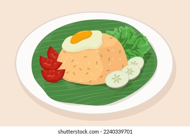 Hand drawn fried rice with egg in vector design