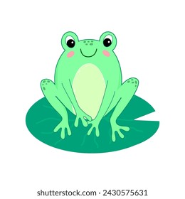 Hand drawn frog cartoon illustration