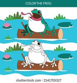 Hand Drawn Frog Coloring Illustration