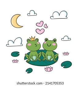 Hand Drawn Frog Coloring Illustration