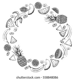 Hand drawn fruit
